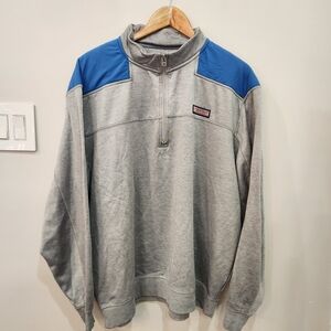 Vineyard Vines Pullover Mens 2XL Gray Performance Quarter Zip Sweater Golf